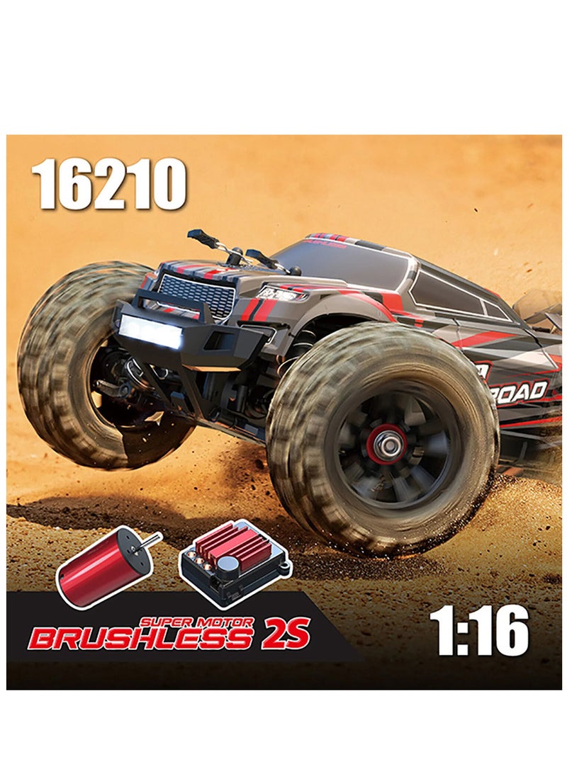 Mjx - MJX – Brushless RC Hobby GradeTruck | High Speed, 2.4Ghz Remote Control | 1:16 Scale Radio Controlled Off-roader Electronic Monster R/C Truck | RTR, All Terrain - Black - Image 1
