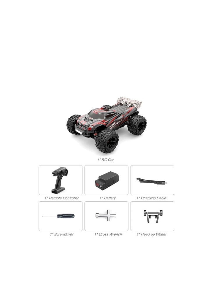 Mjx - MJX – Brushless RC Hobby GradeTruck | High Speed, 2.4Ghz Remote Control | 1:16 Scale Radio Controlled Off-roader Electronic Monster R/C Truck | RTR, All Terrain - Black - Image 1