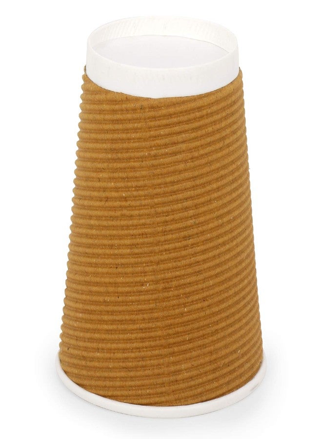 SANWALSA [250 ml, 100 Count, Brown Disposable Ripple Paper Cups | Eco-Friendly & Heat-Resistant Cups for Wedding, Party, Picnic, Cafes | Ideal for Tea, Coffee, Juice & Water - Image 3