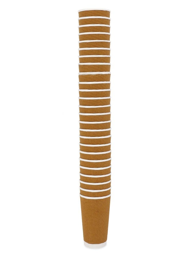 SANWALSA [250 ml, 100 Count, Brown Disposable Ripple Paper Cups | Eco-Friendly & Heat-Resistant Cups for Wedding, Party, Picnic, Cafes | Ideal for Tea, Coffee, Juice & Water - Image 4
