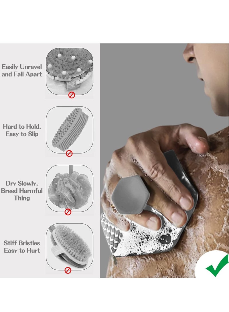 KASTWAVE Body Scrubber & Storage Hook Set, Silicone Shower & Bathroom Accessory - Image 3