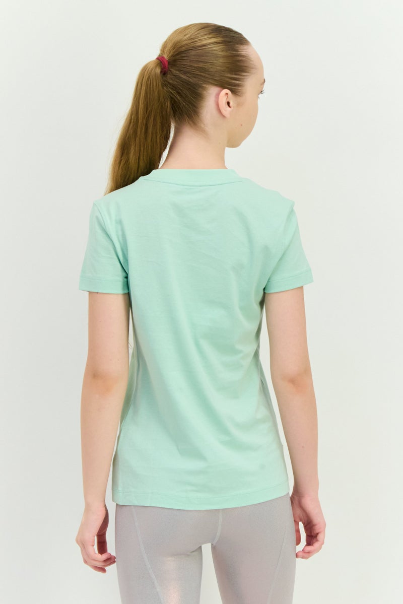 PUMA تي شيرت تدريب قصير الأكمام للنساء، أخضر مريمي - Image 3