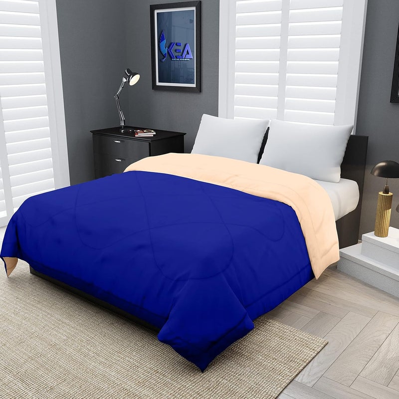KEA KEA Microfibre Reversible Single Bed ComforterDuvet for All Weather Blue Peach 250GSMComforter Single  - Image 1