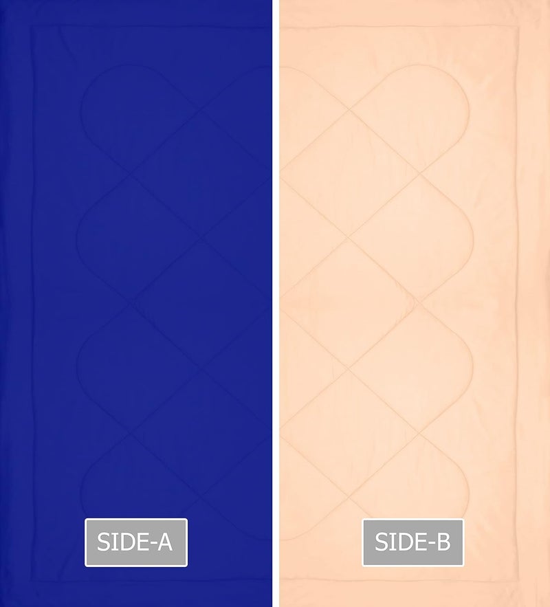 KEA KEA Microfibre Reversible Single Bed ComforterDuvet for All Weather Blue Peach 250GSMComforter Single  - Image 4