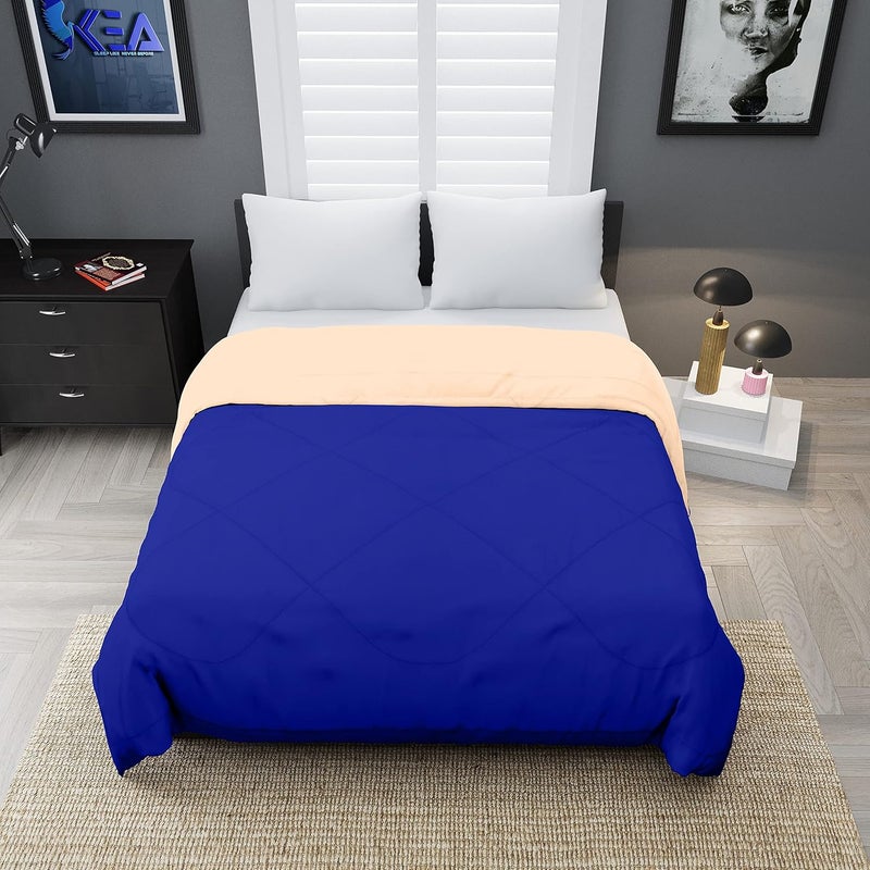 KEA KEA Microfibre Reversible Single Bed ComforterDuvet for All Weather Blue Peach 250GSMComforter Single  - Image 3