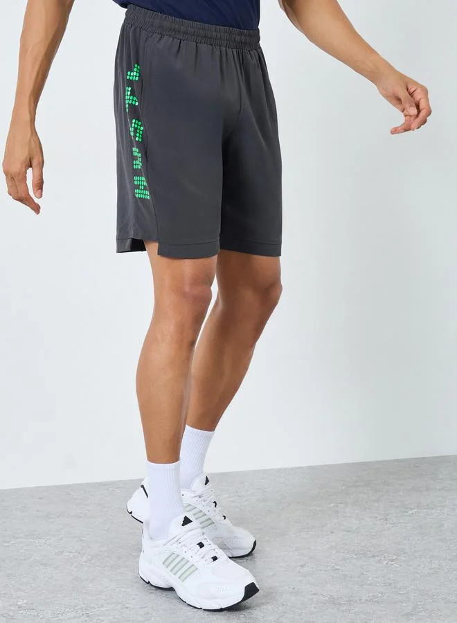 Workout Shorts with Print Detail