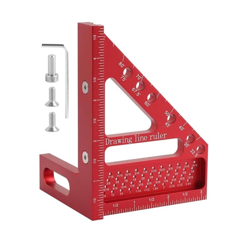مسطرة مثلث نجارة الألومنيوم 12 بوصة أداة قياس دقيقة لأعمال النجارة - Image 1