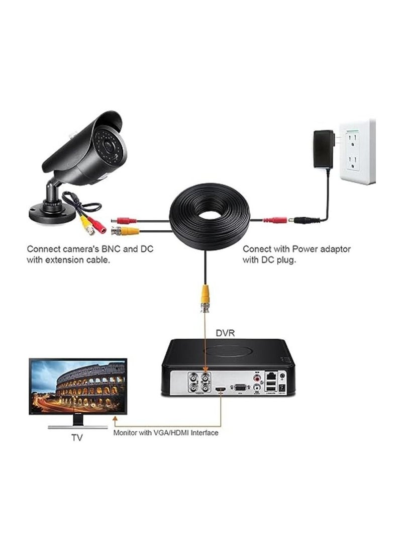 EUROMAK - Euromax BNC Cable 150ft All-in-One Siamese BNC Video and Power Security Camera Wire Cable, - Image 1