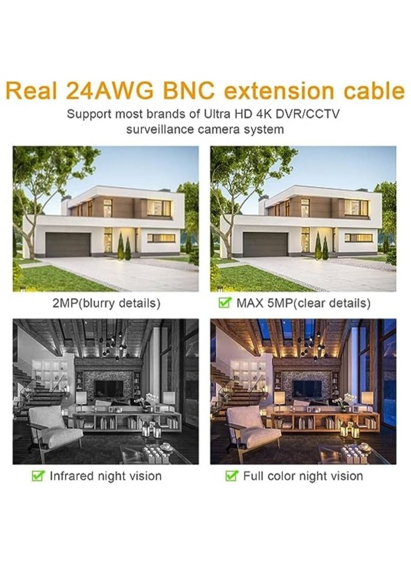 EUROMAK - Euromax BNC Cable 150ft All-in-One Siamese BNC Video and Power Security Camera Wire Cable, - Image 1