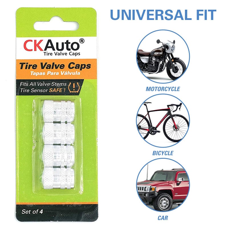 CKAuto 4 Pcs Aluminum Tire Valve Stem Caps with N2 Nitrogen Logo, Universal Stem Covers for Cars, SUVs, Bike and Bicycle, Trucks, Motorcycles | TPMS Safe | Corrosion Resistant | Dust Proof, Silver - Image 5