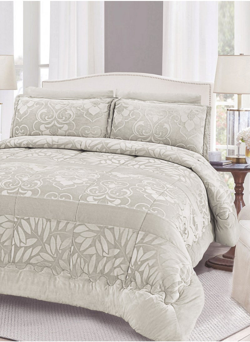 Master Home Textile Master Home Textile Velvet Comforter Sets, 6 Pcs King Size, Fits 200 x 200 cm Double Size Bed,  Soft, Warm  - Image 1