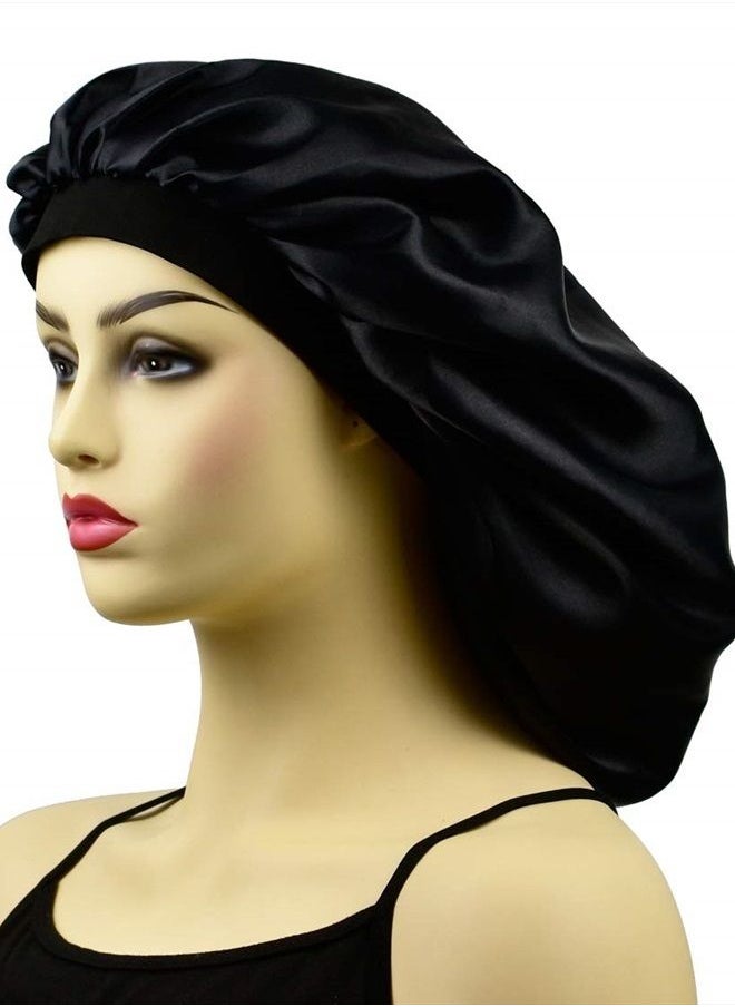 Satin Bonnets for Braids Silk Bonnet for Long Hair Covers Women XL Large Silk Hair Bonnets Sleeping Bonnets Night Sleep Cap