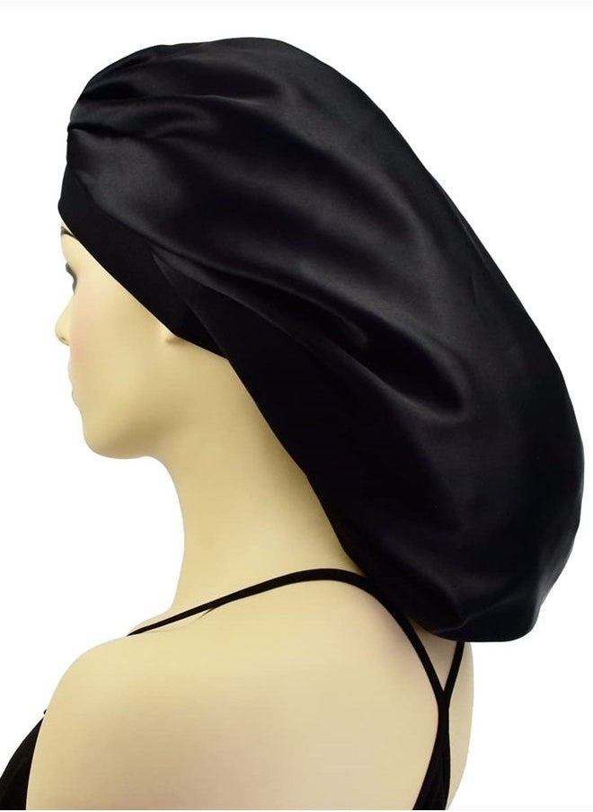 Satin Bonnets for Braids Silk Bonnet for Long Hair Covers Women XL Large Silk Hair Bonnets Sleeping Bonnets Night Sleep Cap