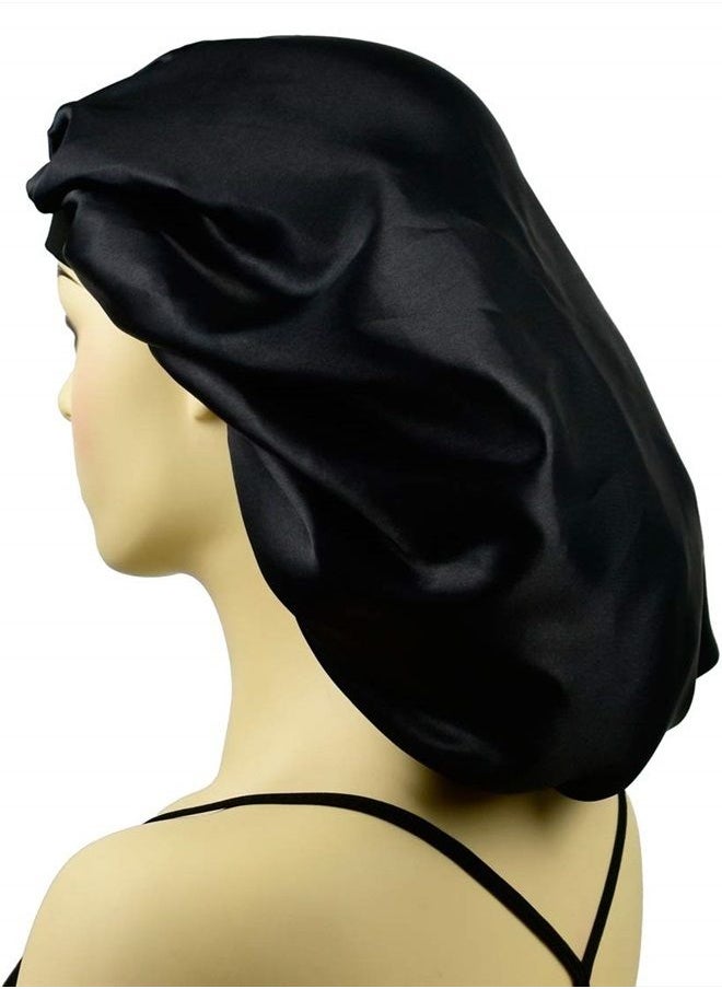 Satin Bonnets for Braids Silk Bonnet for Long Hair Covers Women XL Large Silk Hair Bonnets Sleeping Bonnets Night Sleep Cap