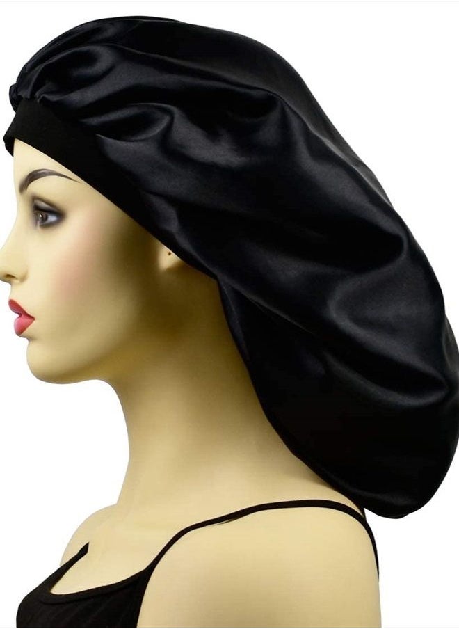 Satin Bonnets for Braids Silk Bonnet for Long Hair Covers Women XL Large Silk Hair Bonnets Sleeping Bonnets Night Sleep Cap