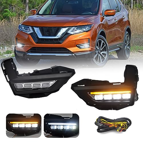BOXLIGHT Fog Lights For 2017-2020 Rogue LED Fog Lights Bumper Driving Lamps with DRL & Turn Signal - Image 1