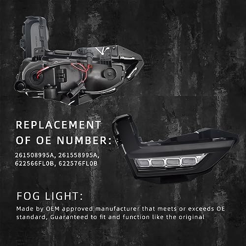 BOXLIGHT Fog Lights For 2017-2020 Rogue LED Fog Lights Bumper Driving Lamps with DRL & Turn Signal - Image 4