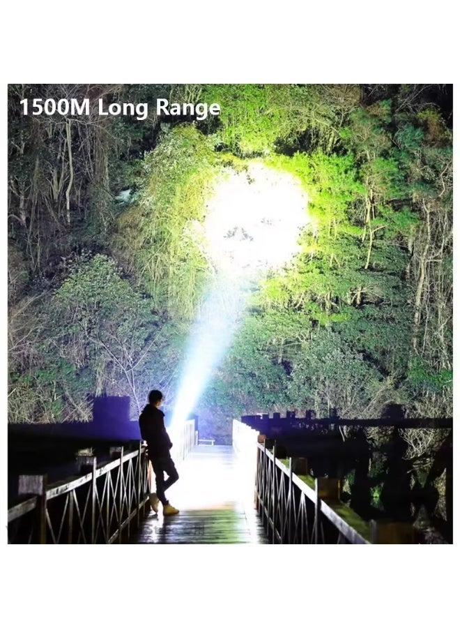 Super Bright Flashlight Rechargeable LED Torch Light, Powerful 500000 Lumens Torch Light, Tactical Flashlights, IP67 Waterproof, for Outdoor Camping Hiking Emergency - Image 3