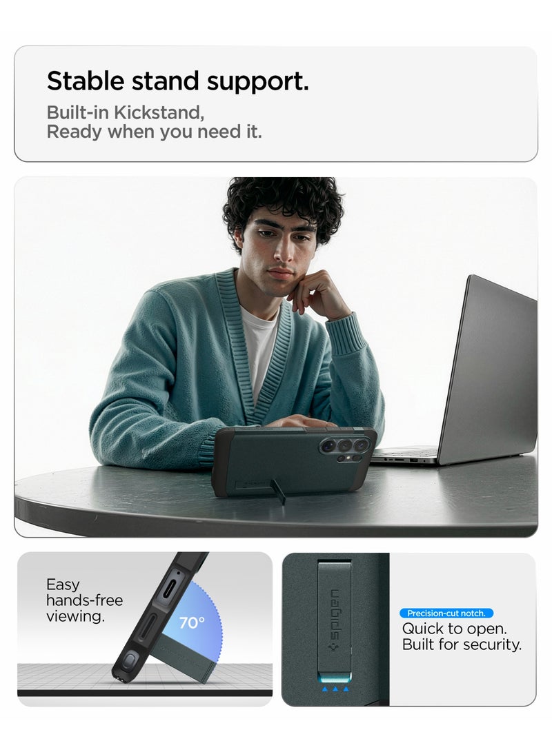 Spigen Tough Armor MagFit for Samsung Galaxy S26 ULTRA Case [MagSafe] Cover (2026) - Abyss Green - Image 4