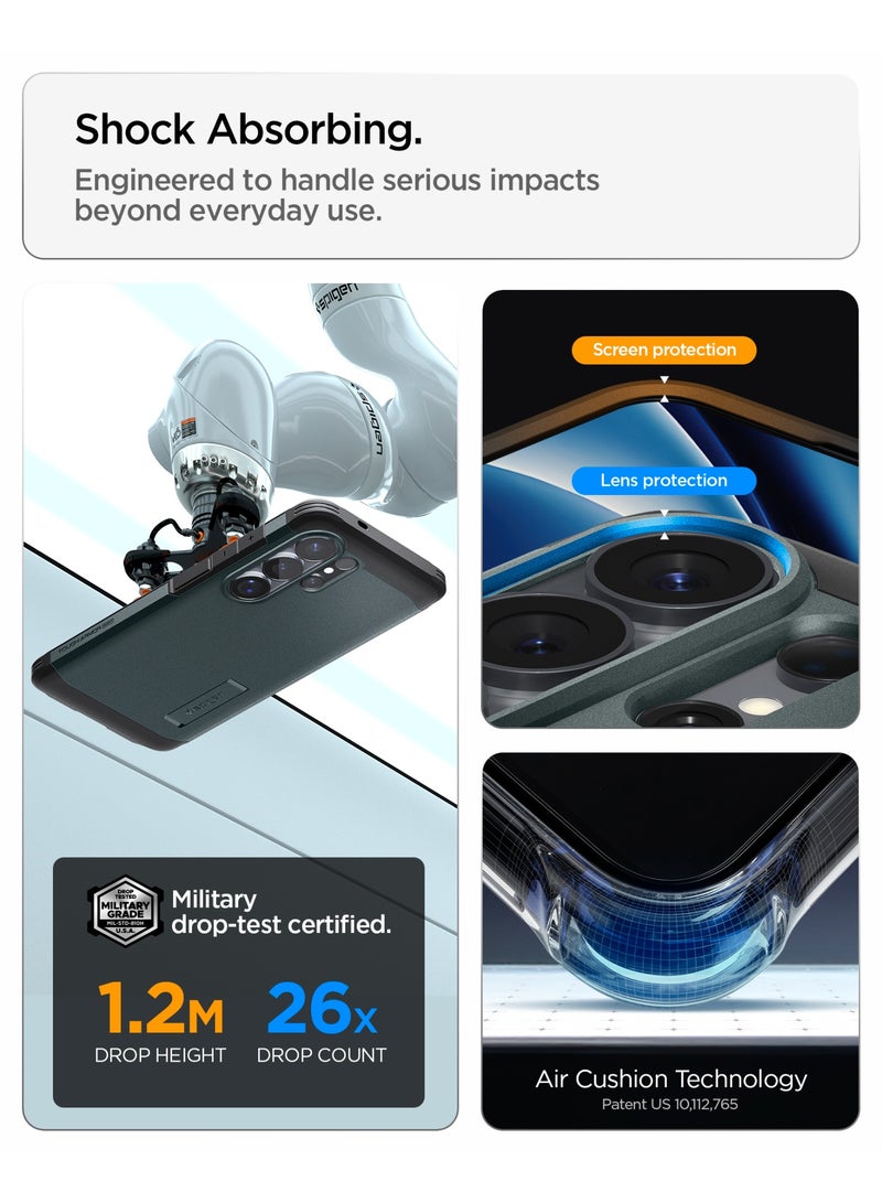Spigen Tough Armor MagFit for Samsung Galaxy S26 ULTRA Case [MagSafe] Cover (2026) - Abyss Green - Image 5
