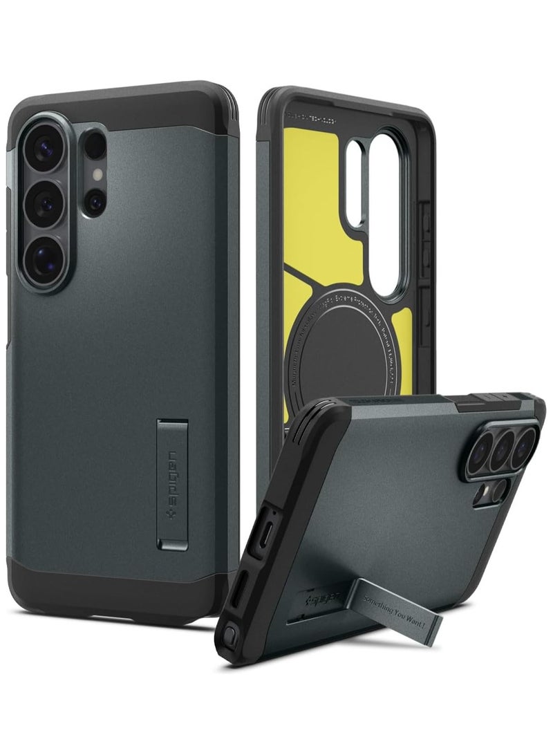 Spigen Tough Armor MagFit for Samsung Galaxy S26 ULTRA Case [MagSafe] Cover (2026) - Abyss Green - Image 1