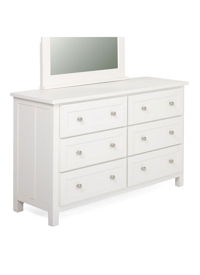 homes r us - Brandon Drawer Dresser | Dressing Table | Vanity Table | Makeup Table with Mirror, White 86.36x127x43.18cm - Image 1
