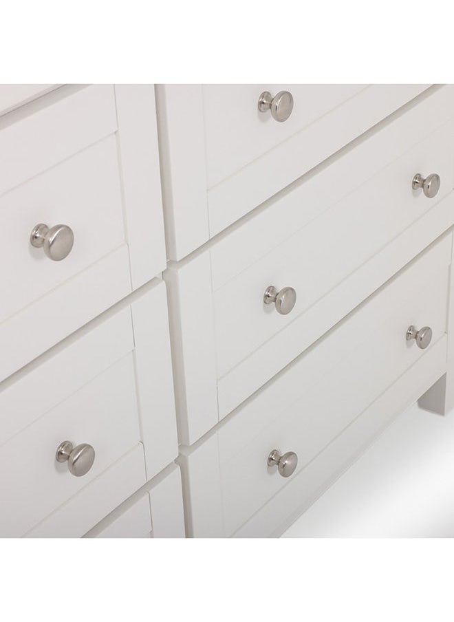 homes r us - Brandon Drawer Dresser | Dressing Table | Vanity Table | Makeup Table with Mirror, White 86.36x127x43.18cm - Image 1