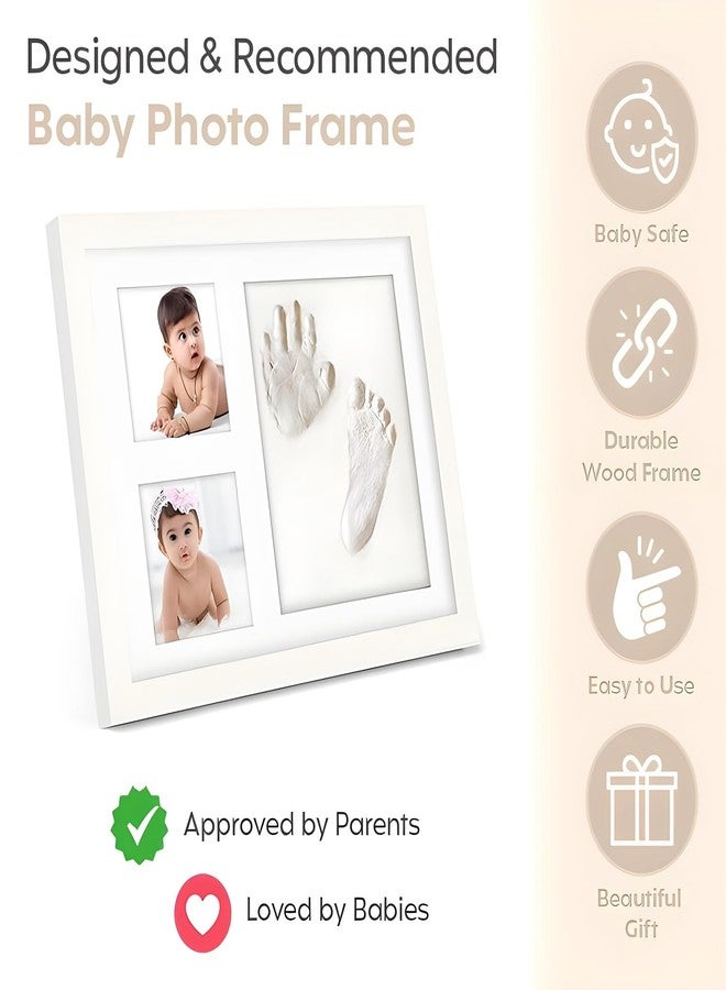 Cloudzy Baby Hand, Foot Print & Photo Frame for New Born Memories Picture Frame Kit Infant Clay Molds Baby Footprint Kit Dog Paw Print Markers Kit (Square) - Image 4