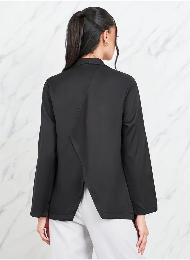 Take Two Back Panel Detail Open Front Blazer