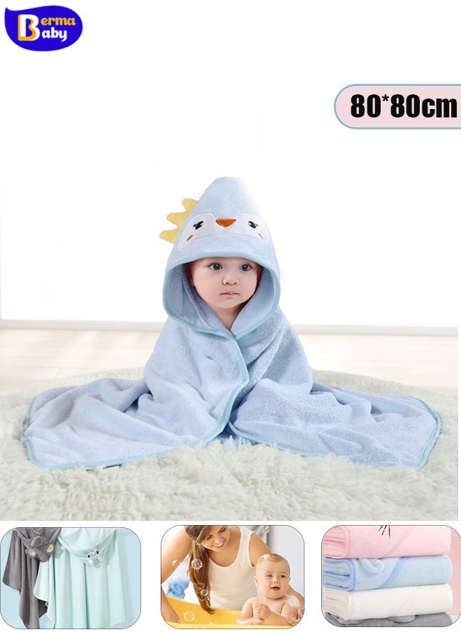 Berma Baby Hooded baby towel, toddler bathrobe, soft baby towel, newborn blanket, coral fleece shawl bath towel, swimming towel, soft and super absorbent towel for baby boys and girls, 80*80 cm  - Image 1