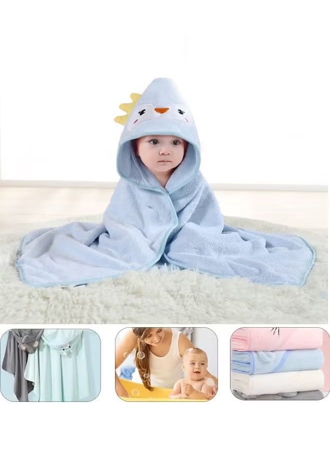 Berma Baby Hooded baby towel, toddler bathrobe, soft baby towel, newborn blanket, coral fleece shawl bath towel, swimming towel, soft and super absorbent towel for baby boys and girls, 80*80 cm  - Image 1