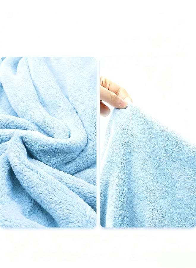 Berma Baby منشفة أطفال بغطاء للرأس، رداء حمام للأطفال الصغار، منشفة أطفال ناعمة، بطانية لحديثي الولادة، منشفة حمام من الصوف المرجاني، منشفة سباحة، شال ماص سميك برسوم كرتونية/منشفة أطفال ناعمة فائقة الامتصاص للذكور والإناث، 80*80 سم - Image 3