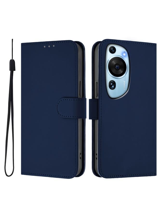 erorex Case For Huawei P60 Art Skin Feel Solid Color Leather Phone Case with Lanyard - Image 2