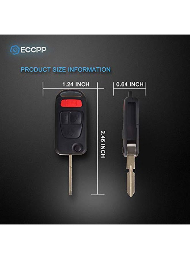 ECCPP Replacement fit for Uncut Keyless Entry Remote Control Car Key Fob Shell Case Mercedes Benz Series 94-2005 NCZMB1K (Pack of 2) - Image 5