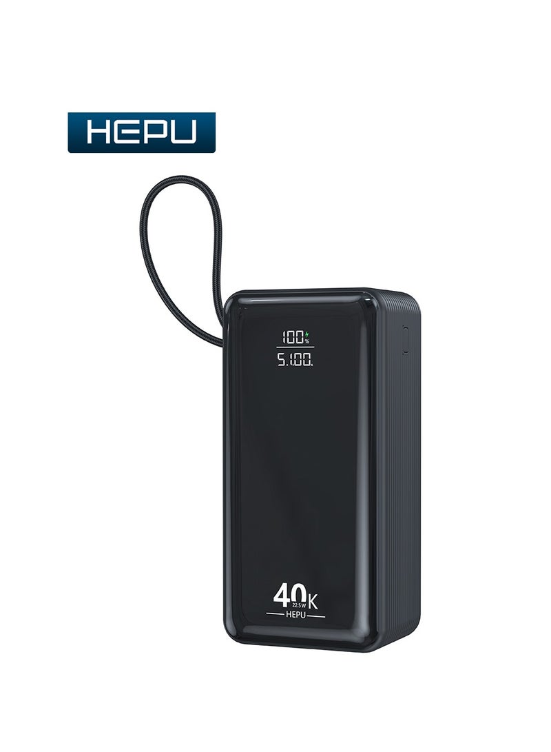 هيبو باور بانك HEPU بسعة 40000 مللي أمبير في الساعة مع خاصية الشحن السريع - Image 2