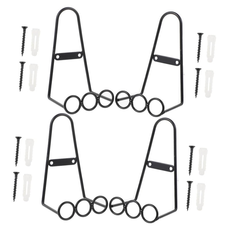 4Pcs Iron Wall Mounted Plate Rack Holder Smooth Edges Dish Storage Display Stand - Image 2