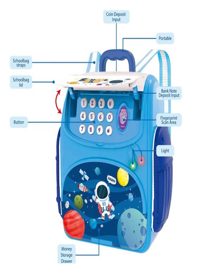 Basmah School Bag Cash Box Musical Battery Not Included Blue 24-2295987 - Image 2