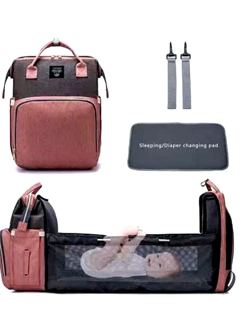 Multifunctional Mummy Bag Bassinet Foldable Functions as Diaper Bag and Changing Station