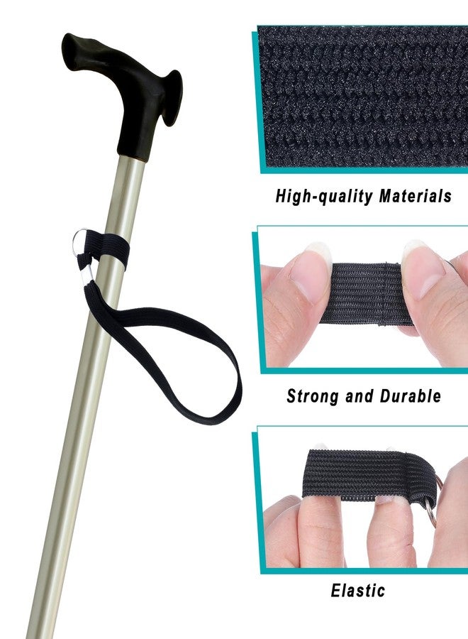 Exircy 5-Pack Walking Cane Wrist Strap Replacement, Universal Cane Handle Straps Band Anti-Slip Elastic Loop Attached Black Adjustable Wrist Strap for Foldable Walking Stick, Crutches - Image 3