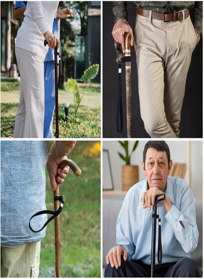Exircy 5-Pack Walking Cane Wrist Strap Replacement, Universal Cane Handle Straps Band Anti-Slip Elastic Loop Attached Black Adjustable Wrist Strap for Foldable Walking Stick, Crutches - Image 4