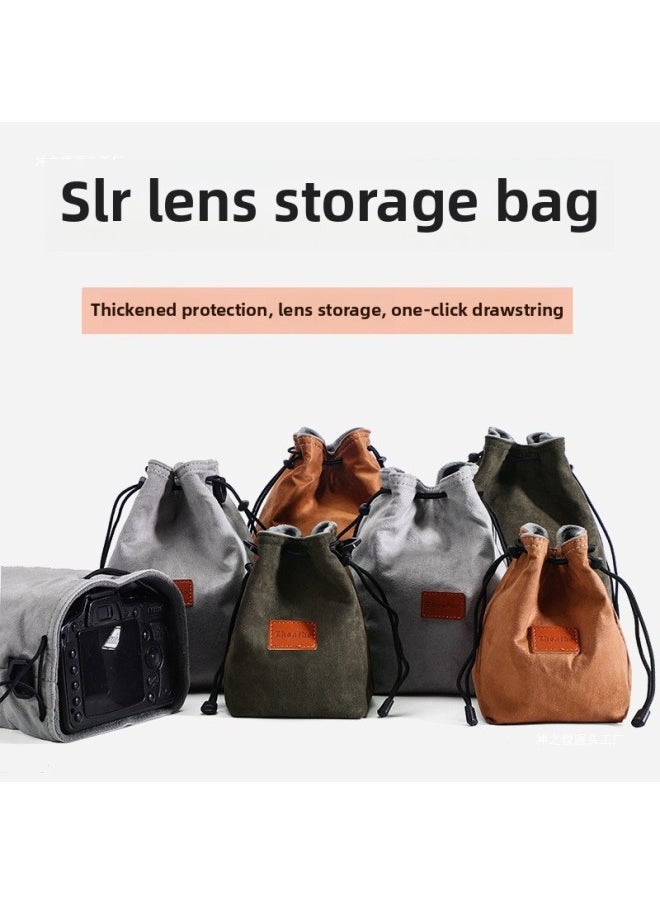 Generic Suitable For Canon Nikon Sony Fuji SLR Camera Bag Storage Liner Micro Single Protective Cover Photographic Mirror Lei Xin-Color:Canvas Black Large Size ★  - Image 3