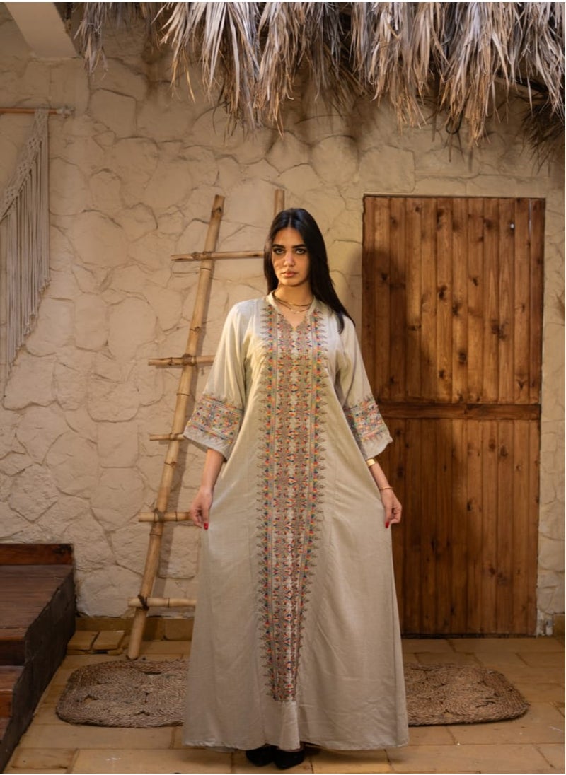 Elegantly embroidered linen jalabiya A456 - pzsku/Z3E2CBAB0CA7CEAE62661Z/45/1741812625/cbc3c044-1902-4174-9df6-c0592a1b5fa8