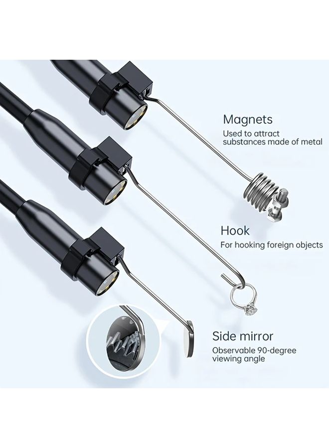 Industrial Endoscope 4.3 Inch IPS LCD Screen 8 LED Lights 393.7 Inch Semi Rigid Borescope Camera Portable Inspection Camera For Plumbing Auto Repair Hvac And Confined Space Scanning Compatible With Smartphones Tablets - Image 5