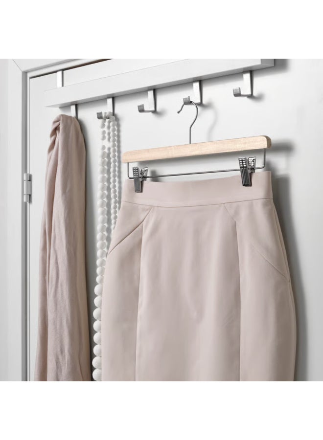 Wooden Skirt Hanger, Natural, Adjustable Clip Hanger for Skirts and Trousers, Solid Wood Garment Hanger with Adjustable Clips for Wardrobe and Closet Organization - Image 5