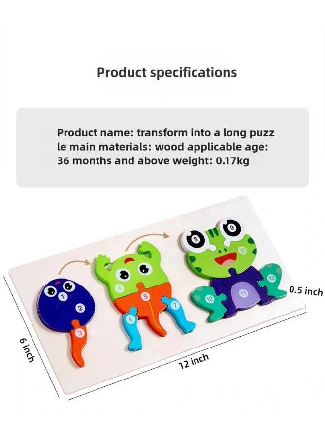 Early Childhood Education 3D Stereo Advanced Jigsaw of the Animal Growth Process Evolution from Eggs to Dinosaurs Desktop Toy for Intellectual Cognition and Brain Development Wooden Puzzle Toy - Image 5