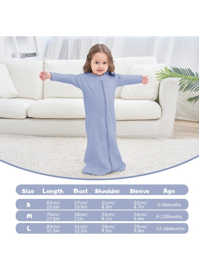 Miracle Baby 100% Cotton Long sleeves Baby Sleeping Bag, Double Zipper Baby Wearable Blankets  Kids Sleeping Sack 0.5TOG - Image 2