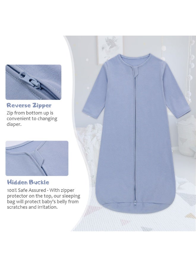 Miracle Baby 100% Cotton Long sleeves Baby Sleeping Bag, Double Zipper Baby Wearable Blankets  Kids Sleeping Sack 0.5TOG - Image 4