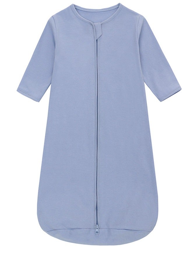 Miracle Baby 100% Cotton Long sleeves Baby Sleeping Bag, Double Zipper Baby Wearable Blankets  Kids Sleeping Sack 0.5TOG - Image 1