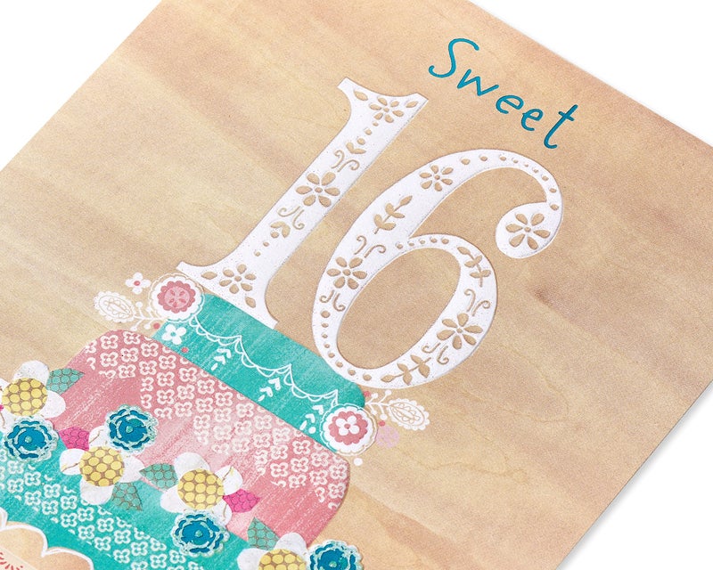 American Greetings 16th Birthday Card for Her (Sweet 16 Cake) - Image 4