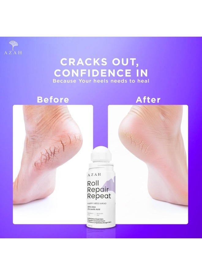 Azah 20% Urea Foot Roll on for Cracked Heels [50 ML] | 2% Lactic Acid, Olive Oil & Vitamin E | Dry and Crack Heel Repair Foot Cream | Exfoliates Dead Skin & Moisturise Repairs Rough Feet - Image 3